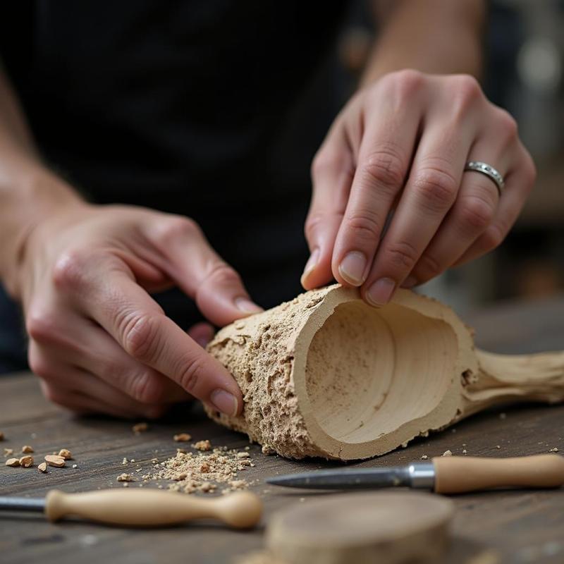 Hinh anh nghe nhan dieu khac tuong go lua nghe thuat voi su tan tam va chuyen nghiep