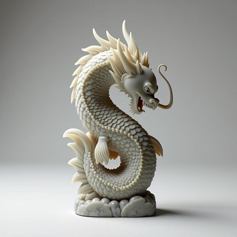 Tượng cá chép hóa rồng đá đẹp, biểu tượng mạnh mẽ của sự biến đổi và thành công