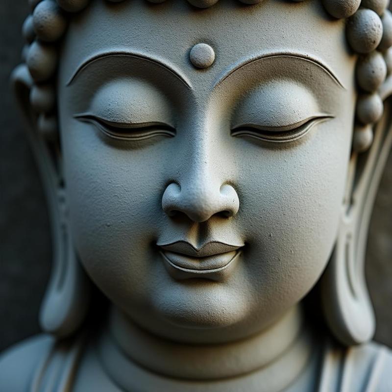 Chi tiết khuôn mặt tượng Phật A Di Đà đẹp nhất, thể hiện lòng từ bi vô lượng và trí tuệ