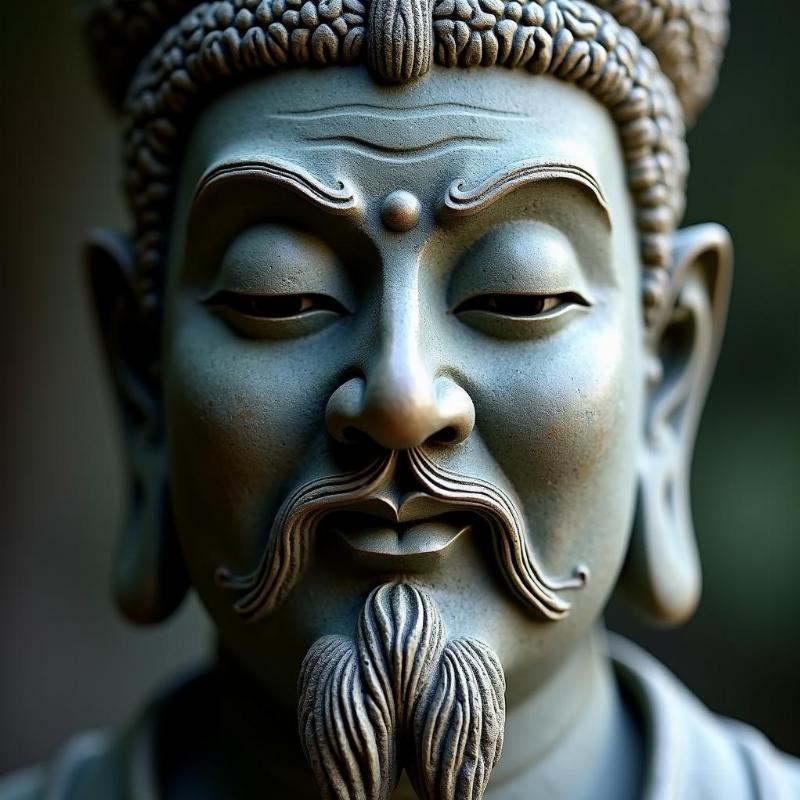 Khám phá nét mặt kiên cường, ý chí sắt đá trên tượng Thánh Gióng bằng đá, nguồn cảm hứng cho tâm linh.