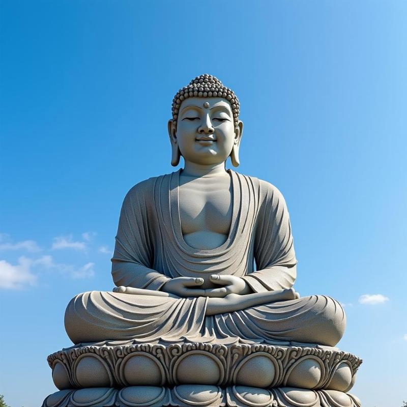 Tượng Phật Di Lặc Núi Bà Đen tạc từ đá tự nhiên, biểu tượng an lạc và hoan hỷ