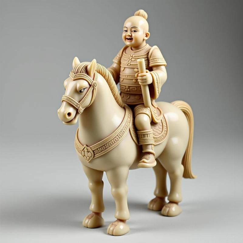 Tượng Thánh Gióng bằng đá khắc họa anh hùng cưỡi ngựa sắt, biểu tượng hào khí Việt Nam.