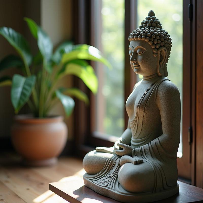 Ý nghĩa tâm linh và phong thủy của tượng Di Lặc trong không gian thiền định an yên
